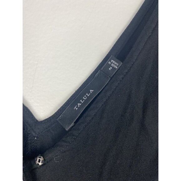 Aritzia Talula Womens Jumpsuit Size 2 Black Tank Top Rayon Button Front Summer - Picture 4 of 8